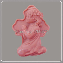 Free shipping Girl praying shaped flower Modelling soap mold silicone cake mold fondant chocolate mold handmade soap mold 2024 - buy cheap