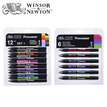 6/12 Colors Windsor Newton Profession Level Pigment Marker Pen set Alcoholic Brush Pen Sketch for Drawing Manga Fashion Design 2024 - buy cheap
