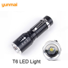 Mini linterna LED con Zoom para pesca, linterna pequeña de bolsillo con Clip, ajustable, impermeable, con Zoom, new-T6 2024 - compra barato