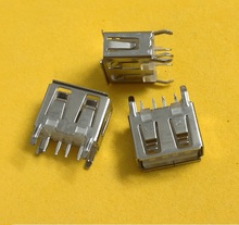 Conector USB tipo A de ángulo plano (180 grados), conector hembra PCB, conector USB, enchufe, 50 Uds. 2024 - compra barato