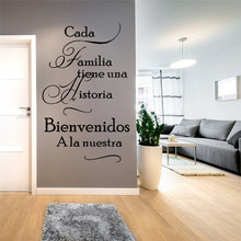 Cada Familia Tiene Una Historia WELCOME to Ours Wall Sticker Spanish Home Quotes Poster Mural Beauty Decals Stickers LX170 2024 - buy cheap