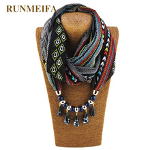 RUNMEIFA Pendants Necklaces Scarf Iron Alloy Pendant Acrylic Material Bohemian Women's Scarf Accessories Scarf Free Ship170*47cm 2024 - buy cheap