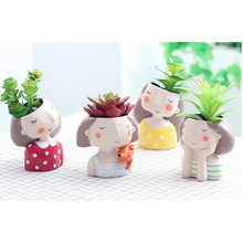 Bonsai pote bonito dos desenhos animados menina menino vaso de flores casa jardim decoração de casa vaso de flores plantador de mesa vaso de escritório em casa bonsai pot 2024 - compre barato