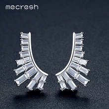 Mecresh Geometric Brand Luxury Earring Jackets for Women White Gold Color CZ Fashion Jewelry Party Christmas Gift 2018 MEH1060 2024 - buy cheap
