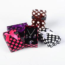 12pcs Rectangle Cardboard Jewelry Gift Boxes Sponge inside with Bowknot for Jewelry Packaging Mixed Color 80x50x27mm 2024 - buy cheap