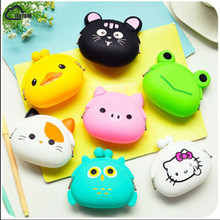 2019 Lovely Kawaii Candy Color Cartoon Animal Women Girls Wallet Multicolor Jelly Silicone Coin Bag Purse Kid Gift dropshipping 2024 - buy cheap