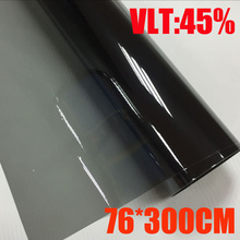 VLT 45% 76cmx300cm/Roll Light Black Car Window Tint Film Glass 1 PLY Car Auto House Commercial Solar Protection Summer 2024 - buy cheap