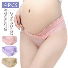 Ropa interior de algodón para embarazadas, bragas de cintura baja en forma de U, cómoda, de maternidad, 4 Uds. 2024 - compra barato