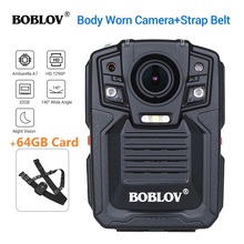 Boblov HD66-02 64gb câmera do corpo gravador hd1296p politie câmera de corpo visão noturna infravermelha desgastado policia câmera corpo camara 2024 - compre barato