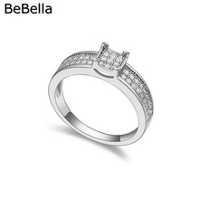 Anillo geométrico romántico de mujer para compromiso hecho con Zirconia cúbica de grado AAA para joyería de boda 2024 - compra barato