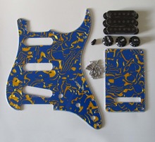 KAISH ST Pickguard Kit синий корпус с черными чехлами для пикапа, ручки, винт, переключатель, наконечник 2024 - купить недорого