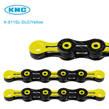 Original KMC X11SL-DLC 11 Speed Chain Yellow for 116 Link Light Diamond 11S KMC Chain Missing link, KMC x11sl-dlc/yellow black, 11 Speed Diamond Like coating, 5.65 mm, 116 links 2024 - buy cheap