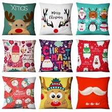 Xmas Printed Cushion Decorative Pillow Merry Christmas Santa Claus Home Decor Sofa Throw Pillows Happy New Year Gift 45*45 2024 - buy cheap