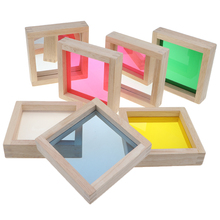 Baby Toddler Wooden Montessori Toys - 7 Pieces Rainbow Mirror Buliding Blocks Stacking Blocks 2024 - buy cheap