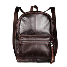Мужской деловой рюкзак из натуральной кожи, мужские сумки на плечо, дорожный винтажный рюкзак, мужской рюкзак из воловьей кожи 2024 - купить недорого