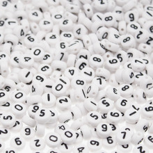 CHONGAI 300Pcs Mixed White Acrylic Numbers Spacer Beads For Jewelry Making 7mm 2024 - buy cheap