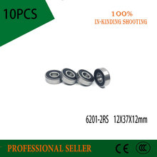 Free shipping 10Pcs 6201-2RS 6201RS 6201 RS 12*32*10mm ABEC-1 Deep Groove Ball Bearings 12 x 32 x 10mm 2024 - buy cheap