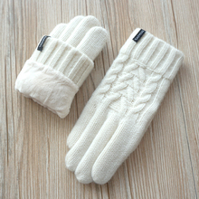 Autumn Winter Women Knitted Gloves High Quality Woman Touch Screen Velvet Thick Warm Wool Cashmere Solid Gloves Women Mittens 2024 - buy cheap