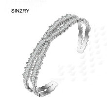 Sinzry pulseiras de personalidade de marca zircônia cúbica brilhantes formato x braceletes com pingentes da moda para mulheres 2024 - compre barato