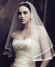 Wholesale Cheap Bridal Veils Vintage Edge White Tulle Veil For Beach/Church Wedding Bride Bridal Accessory Fast Shipping 2024 - buy cheap