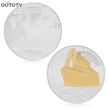 RMS Titanic, rutas de navegación, chapado en oro y plata, moneda conmemorativa, regalo-25 2024 - compra barato