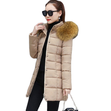 2018 New Winter Jacket Women Long Slim Large Fur Collar Hooded Women Cotton Coat Thick Female Wadded Jacket Plus Size Parka D216 2024 - buy cheap