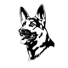 8*12.8CM GERMAN SHEPHERD DOG Animal Car Stickers Fashion Classic Personality Decals Black/Silver C6-1371 2024 - buy cheap