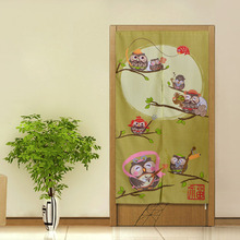 ZHH ZHH High Quality Japanese Style Owl Door Curtain Air Curtain Kitchen Curtain For Door 85cm*170cm Finished Cartoon Curtains 2024 - buy cheap