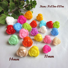 120pcs mixed 14mm & 11mm colorful rose button plastic decorative buttons scrapbooking sewing craft jewelry accessories wholesale 2024 - buy cheap