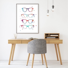Watercolor Optometry Art Painting Wall Picture , Modern Glasses Canvas Art Prints And Poster Ophthalmology Gift Wall Decor 2024 - buy cheap