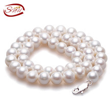 Collar de perlas naturales de 9-10mm para mujer, joyería natural de nobleza, informal, 8mm, Nueva Perla, 18 ", 925 2024 - compra barato