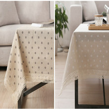 Cotton linen lace tablecloth Daisy pastoral Linen Tablecloth table cloth dining table cover desk towels 2024 - buy cheap