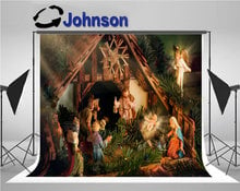 nativity scene Colorful Baby Jesus Mary Joseph Angel backgrounds  High quality Computer print wall photo backdrop 2024 - buy cheap