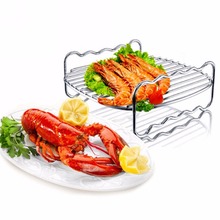 New Stainless Steel Kitchen Air Fryer Accessories Multi-Purpose Barbecue Rack 2024 - buy cheap