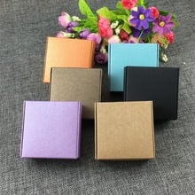 Caja de cartón Kraft Natural hecha a mano, contenedor de embalaje de dulces para exhibición de regalo valioso, 30 unids/lote, 6,5x6,5x3cm, envío directo 2024 - compra barato