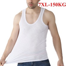 Large Size 7XL Cotton Mens Undershirt Solid Sleeveless Comfortable Black Gray White Men Vest Loose Casual 5XL 6XL Men Undershirt 2024 - buy cheap