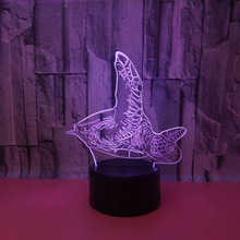 Lámpara de escritorio Led Turtle 3d, luz nocturna de visión acrílica estéreo 3d, degradado de siete colores, lámpara de mesa de atmósfera 2024 - compra barato