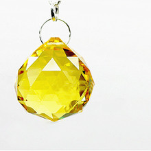 Pingentes de lustre facetados de cristal, pingentes de lâmpada de cristal 10 brilhantes cor dourada 30mm (anéis gratuitos) 2024 - compre barato