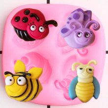 Insect Silicone Molds Bee Ladybug Butterfly Fondant Mold DIY Cake Decorating Tools Cupcake Candy Clay Chocolate Gumpaste Mould 2024 - buy cheap