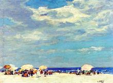 Pinturas de edward potthast praia, quadros de alta qualidade em tela 2024 - compre barato