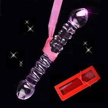 High Quality Adult Sex Toys Double Head Dildo Crystal Glass Penis Sex Product Anal Butt Plug Vagina Female Male Gay Masturbation 2024 - buy cheap