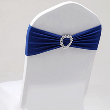 Royal Blue Spandex Belt With Heart Buckle Universal Lycra Chair Belt Wedding Decoration Lycra Leading Knot 2024 - buy cheap