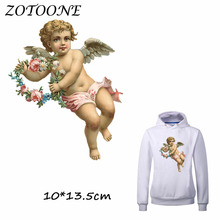ZOTOONE Cute Angel Flower Patch Iron on Transfer Patches for Clothing Beaded Applique Baby Clothes DIY Accessory Decoration C 2024 - buy cheap
