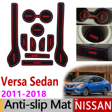 Alfombrilla de goma antideslizante para ranura de puerta, accesorio para Nissan Versa Sedan N17 Almera Sunny Latio 2011 2012 2013 2014 2015 2016 2017 2018 2024 - compra barato