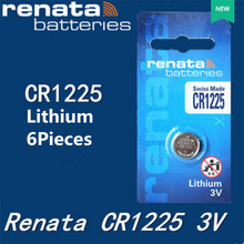 6 шт./лот renata литиевая батарея CR1225 3В % 100 оригинальный бренд renata 1225 батарея 2024 - купить недорого