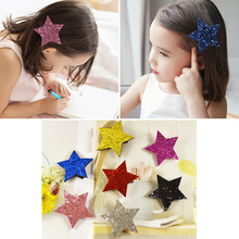 10 unids/lote moda brillante Sythetic cuero estrella Barrette chico niñas Bling cuero niños pinzas para el cabello niños horquillas 2024 - compra barato