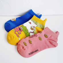 Autumn Summer Women Cotton Socks Funny Harajuku Fashion Cartoon Character Cute Short Socks  Cute Patterend Ankle Socks 2024 - buy cheap