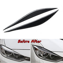 BBQ@FUKA Carbon Fiber Car Headlight Eyebrow Eyelid Cover Trim exterior car accessories For BMW F30 F34 3 Series 2012-2018 2024 - buy cheap
