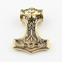 Men's Gold Myth THOR'S HAMMER Norse Magick Mjolnir 316L Stainless Steel Pendant 2024 - buy cheap
