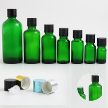10 x frascos de vidro verde recarregável com tampa, garrafa de óleo essencial xampu 5ml 10ml 15ml 20ml 30ml 50ml 100ml 2024 - compre barato